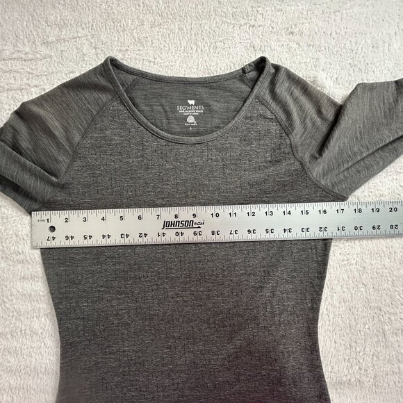 Segments Womens Grey Long Sleeve Merino Wool Baselayer Top Size Small Pullover - Picture 7 of 8